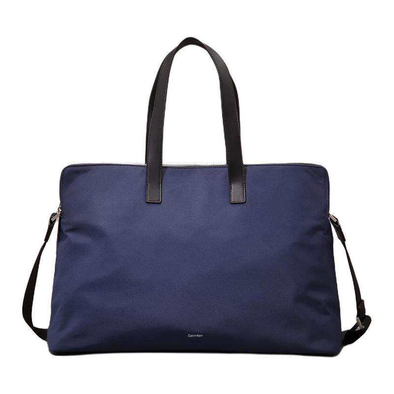 Calvin Klein Brand logo zipper closure Polyester (Polyester) Shoulder crossbody tote Men s Blue синий