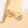Retro Doudou C-shaped stud earrings French texture sense personalized fashion versatile light luxury sense wide face ear jewelry women