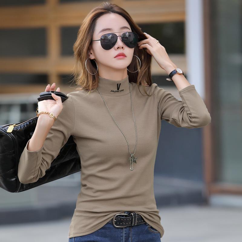Maglione lavorato a maglia a maniche lunghe per autunno e inverno da donna, temperamento, camicia aderente e sottile