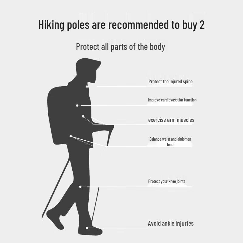 Toread Ultralight Carbon Fiber Folding Trekking Poles