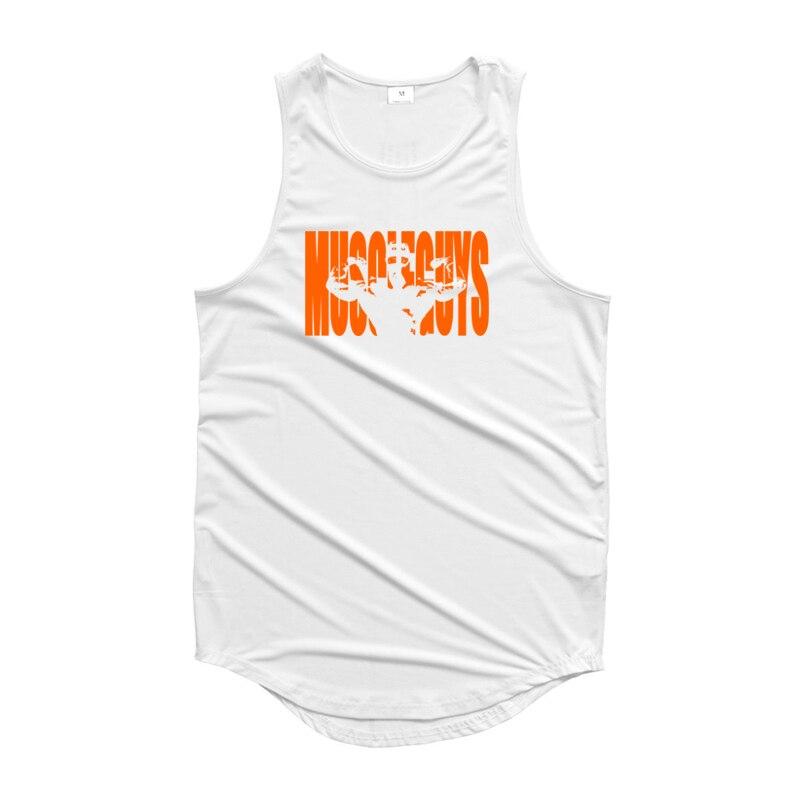 

Muscleguys NEW tide Мужская майка для бодибилдинга с мышцами Удобные спортивные топы с принтом молодежные тонкие жилет без рукавов для фитнеса с круглым вырезом XXL белый