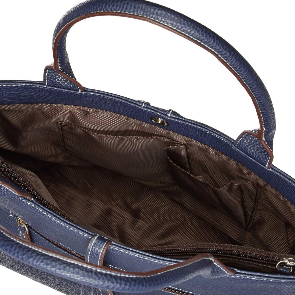 Espoir Simple Synthetic Leather Tote Bag [Rochelle] Vertical K12998-4 Navy