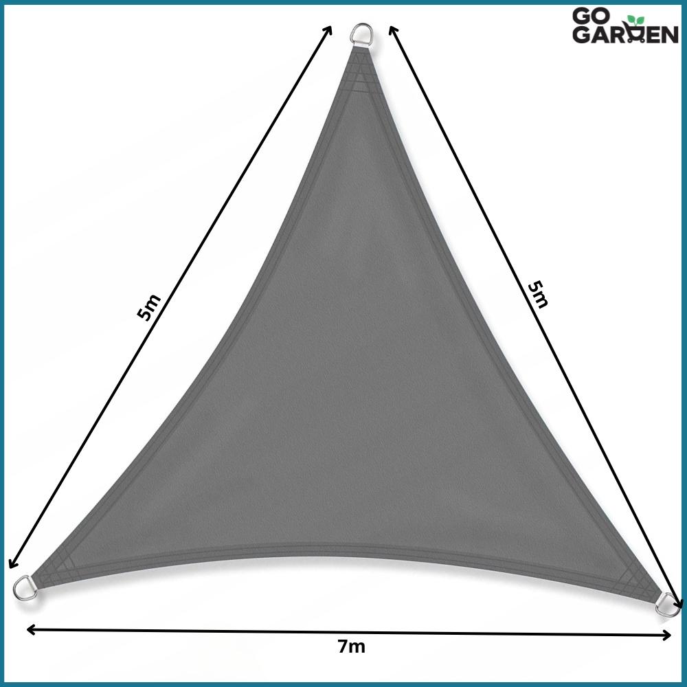 Shade sail sunshade gray premium canopy garden 5x5x7m