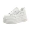 Little White Shoes Women's Shoes 2025 New Fashion Thick Sole Heightened Versatile High Sense Sports and Leisure Board Shoes Internet Celebrity Explosi