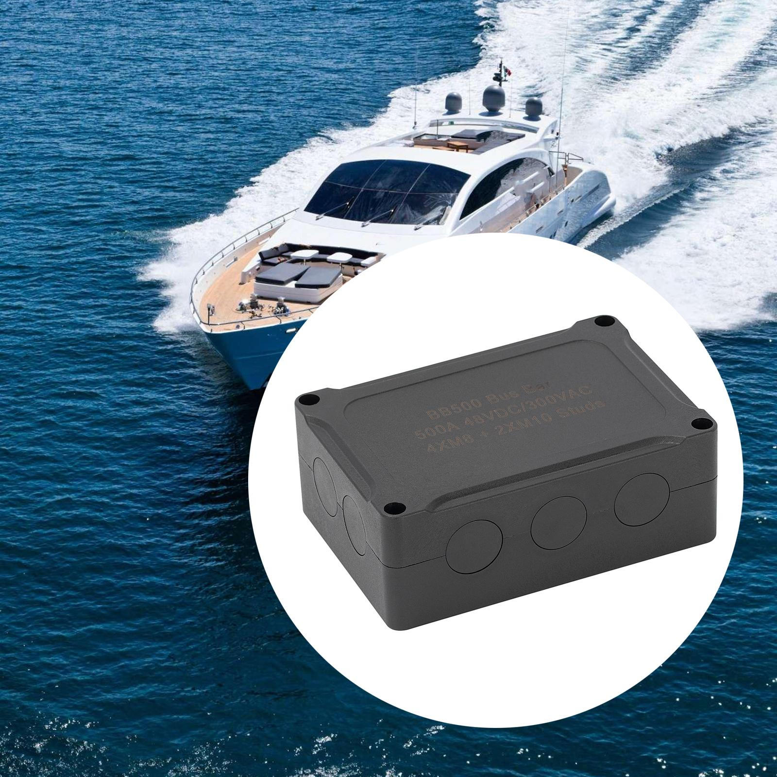 

500A 48V Marine Bus Bar Power Distribution Block Terminal for Auto Boats чорний