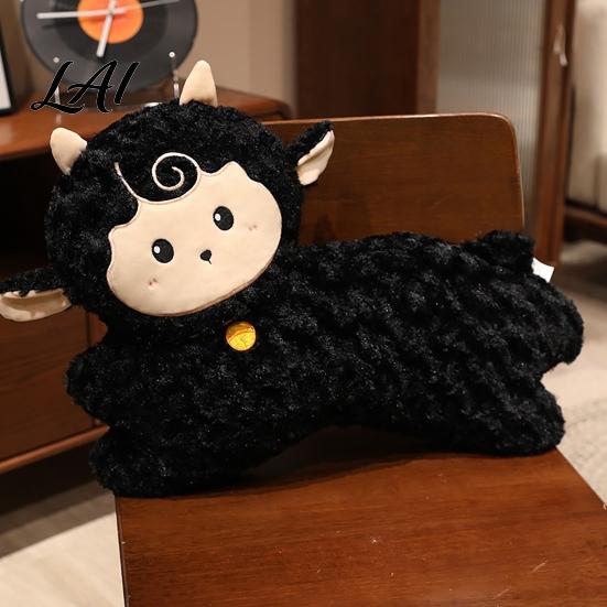 Fluffy Decorative Pillow Chinese Zodiac Running Sheep Plush Pillow 24 Inch Lunar New Year Throw for Sofa Decor Sofa Soft Cushion Lucky Gift