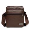 Men's Bag, PU Leather Single Shoulder Bag Multi Layer Zipper Large Capacity Crossbody Bag Daily Use Work Travel Business Commute