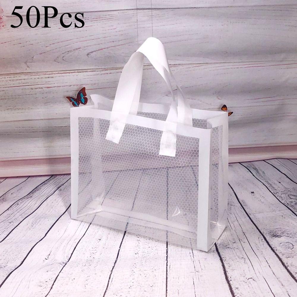 

50Pcs Transparent Plastic Grid Bag White/Black/Gold Christmas Gift Bag Gift Packing Bag Candy белый