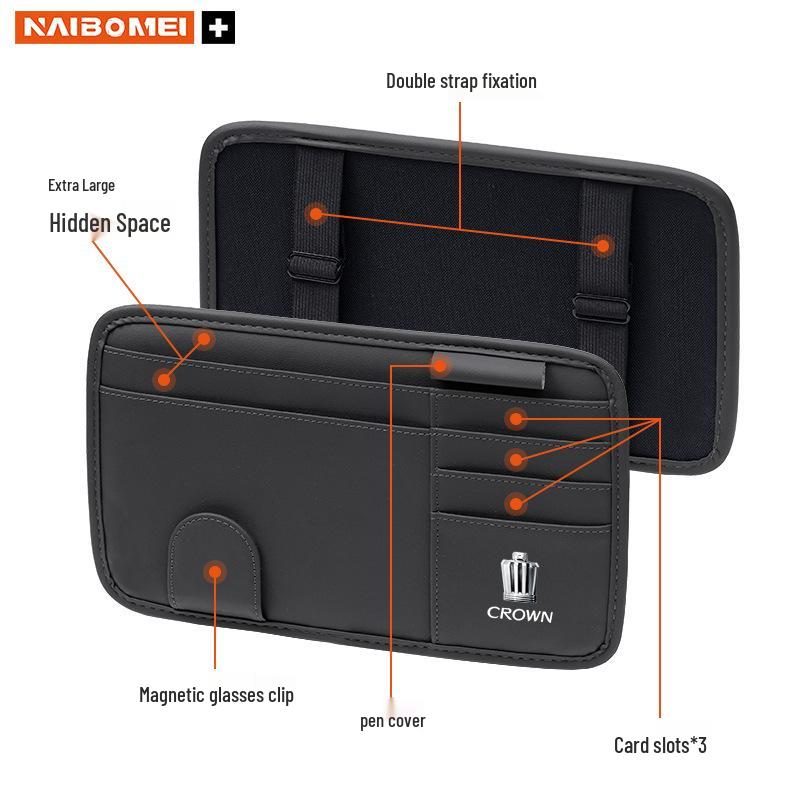 Versatile Car Sun Visor Clip Holder for Crown, Land Rover, Vellfire - Multifunctional Storage and Card Decoration