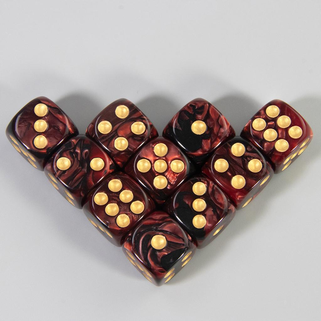 16mm Rounded Corner Dice 10pcs Mixing Colors Game Dice for Table Game Math Teching