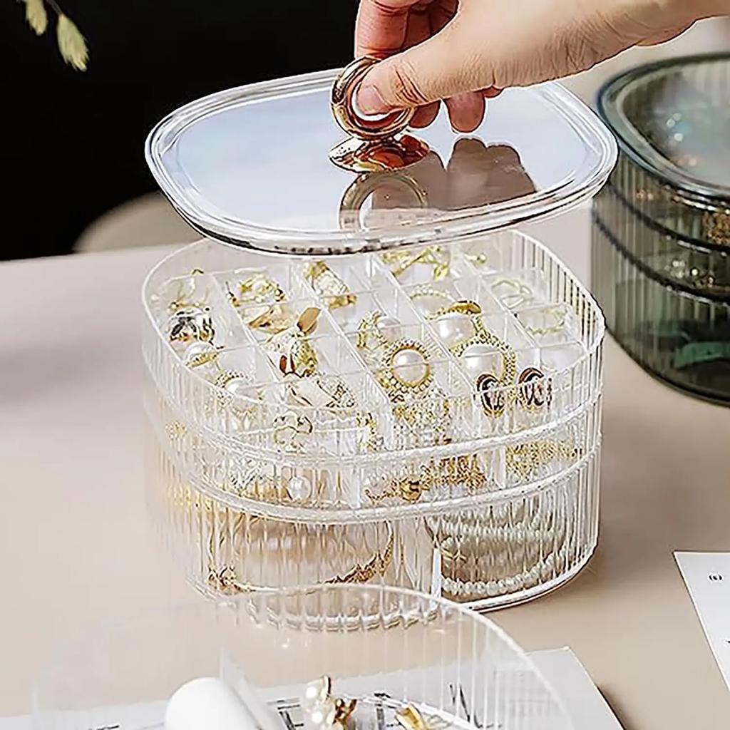 Jewelry Box, Jewelry Organizer with Handle, Clear Jewelry Boxes for Women Girls, Make Up Organizer, Jewelry Storage Holder