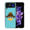 Cartoon Perry The Platypus Phone Case For Samsung Z Flip 7 6 5G Galaxy Z Flip4 Z Flip5 Z Flip3 Coque Black Hard PC Shell Protect