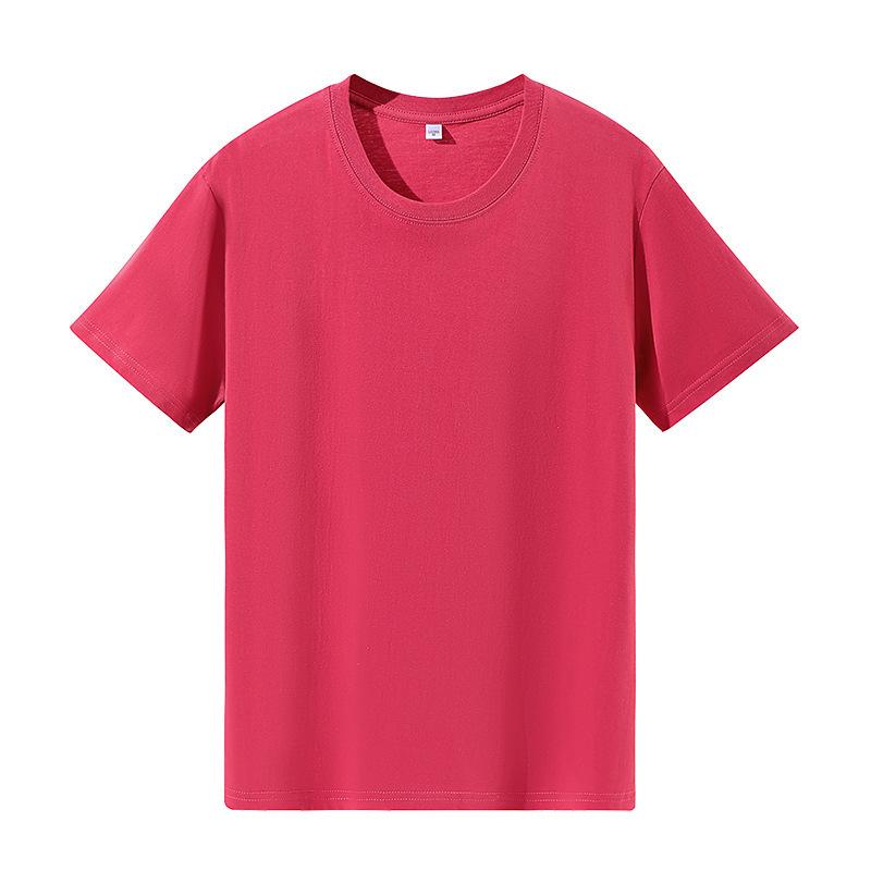 Unisex 180g Combed Cotton Round Neck T-shirt, Short Sleeve, Plain Color, Logo Print, Base Layer Shirt