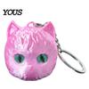 High-end Cat Accessory 3D Printed Head Keychain, Cute Kawaii Kitten Bag Charm with Pearlescent Finish & Bright Green Eyes, Lightweight Animal Pendant