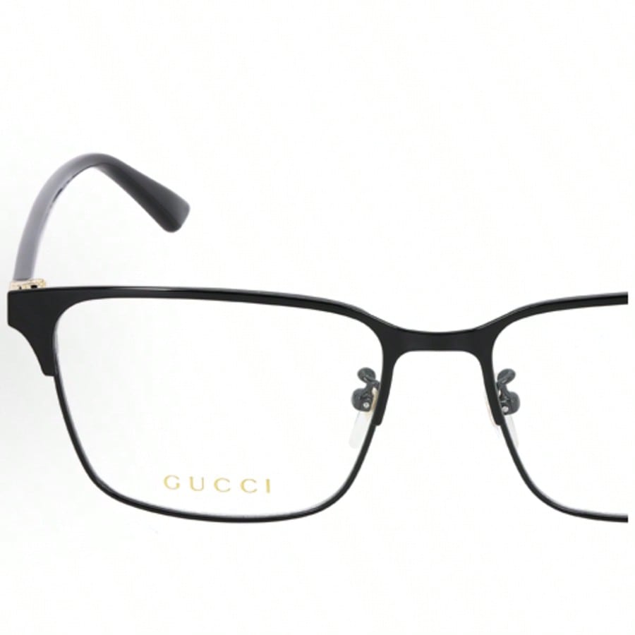 Gucci GG0756OA 001 Black & Gold Rectangular Eyeglasses for Men and Women