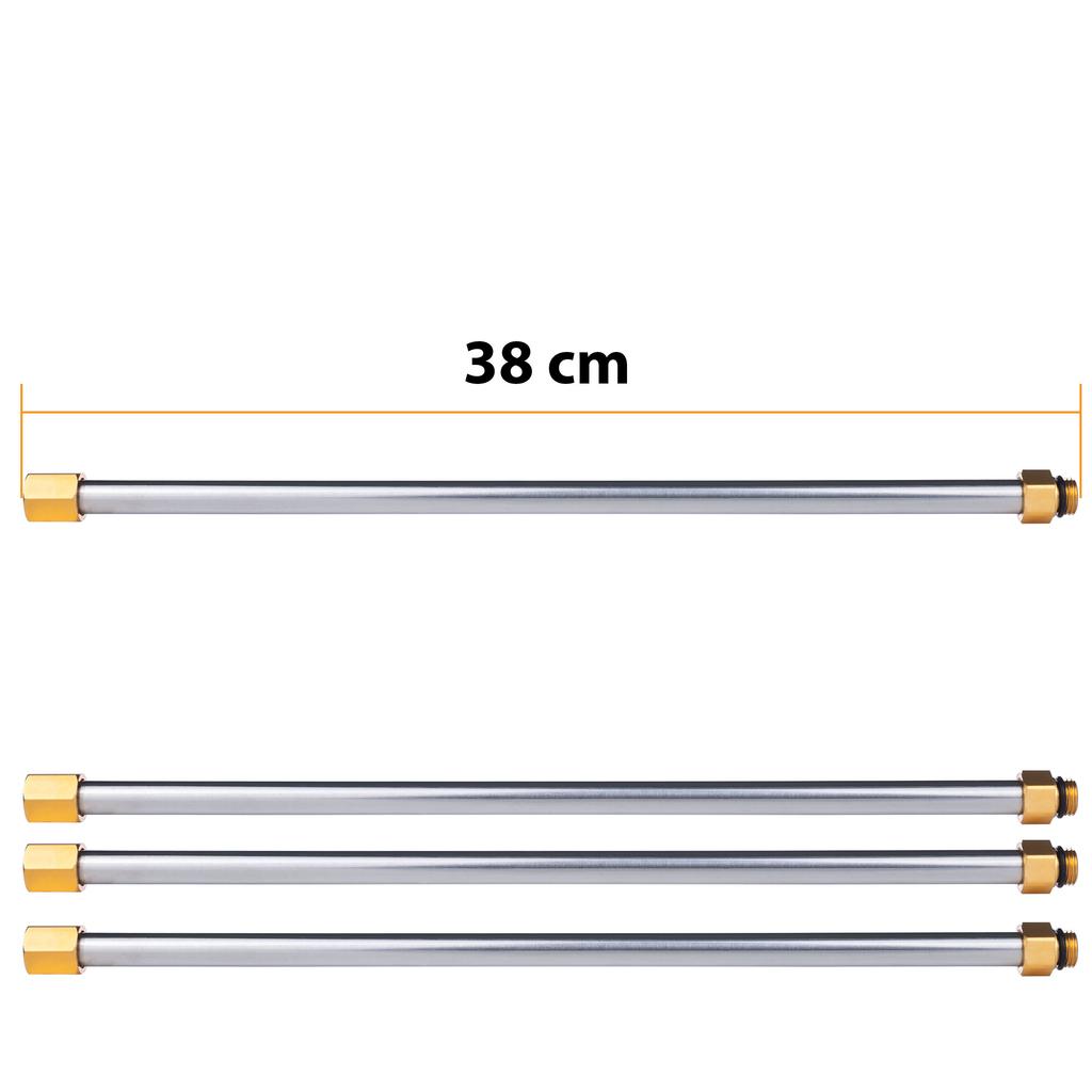 Set of 7 lances/extensions for pressure washers, including a 30° angled lance + 5 nozzles with a 1/4” quick connector, 250 bar