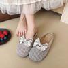 Fashion Baotou Slippers Women's Round Head Mesh Breathable Bow Outer Wear Soft Bottom Light Anti-slip Beach Semi-drag