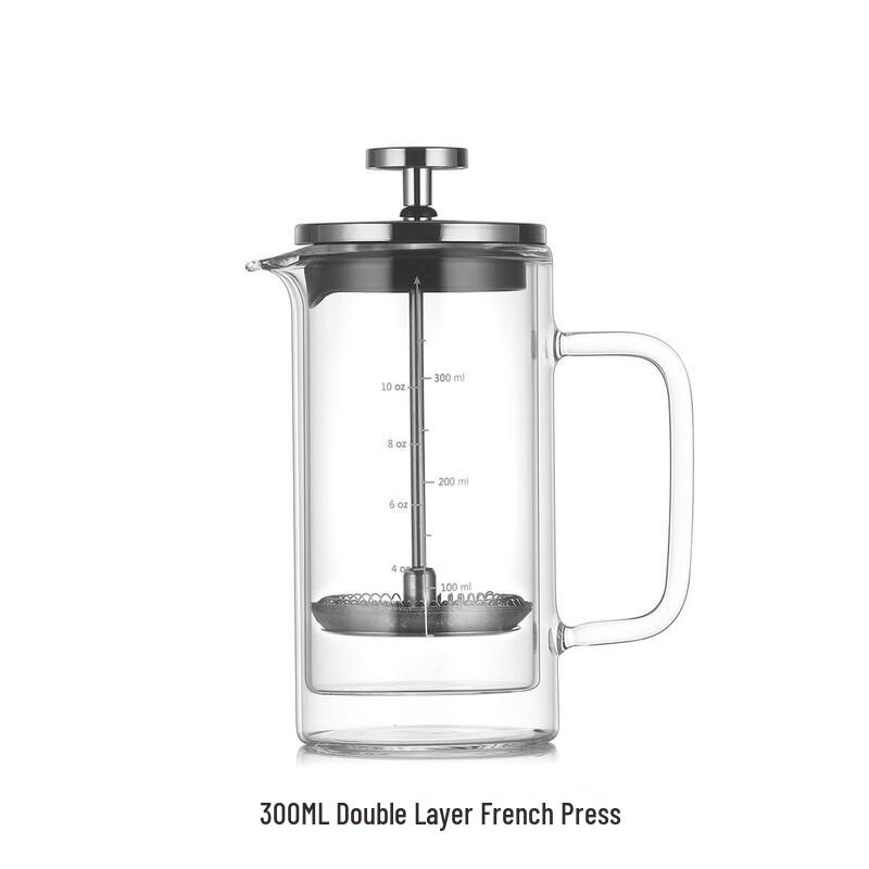 Tiruno Double-Layer Glass French Press Coffee Maker