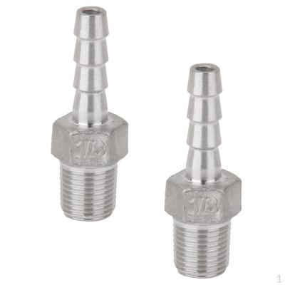 2 Pieces 1/8"Male Thread Fitting Barb Hose Tail Connector