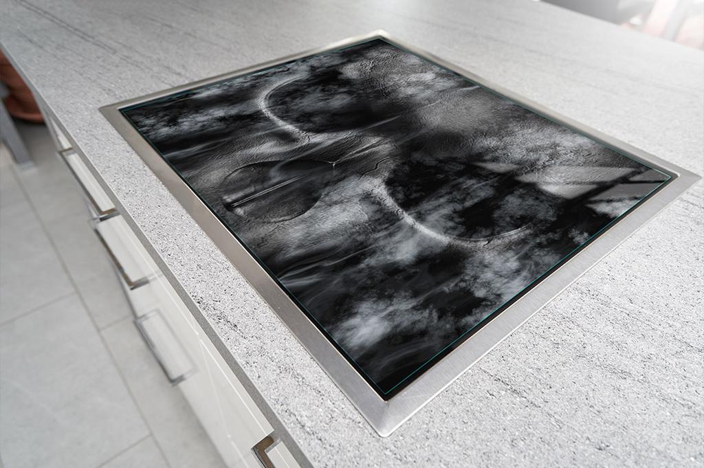 GLAS-KOCHFELDSCHUTZPLATTE 70x52 SCHÄDEL