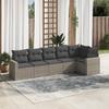 Vidaxl 6-Cz. Gartenmöbel-Set mit Kissen, Grau, Polyrattan