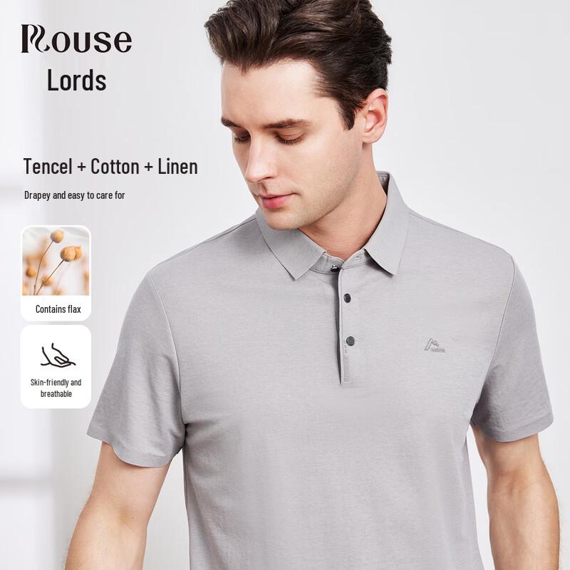 

Men s Cotton & Linen Short-Sleeve Polo Shirt 52