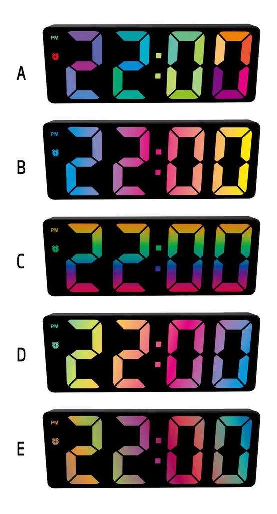 Colorful Large Screen Font Alarm Clock - Bedside Electronic Clock 0725