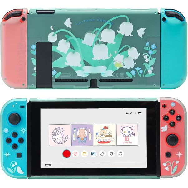 Защитный чехол GeekShare, совместимый с Nintendo Switch, милый тонкий чехол-оболочка для Switch, жесткий поликарбонатный защитный корпус для стандартной Switch - Ландыш