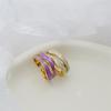 Geometric Enamel Smoke-Effect 18K Gold Plated Ring - Trendy Cool Style