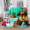 Coperta morbida in peluche 3D Masha e Orso, Cartone animato di Natale, Coperta in flanella, Plaid per Soggiorno, Camera da letto, Letto, Copertura per divano