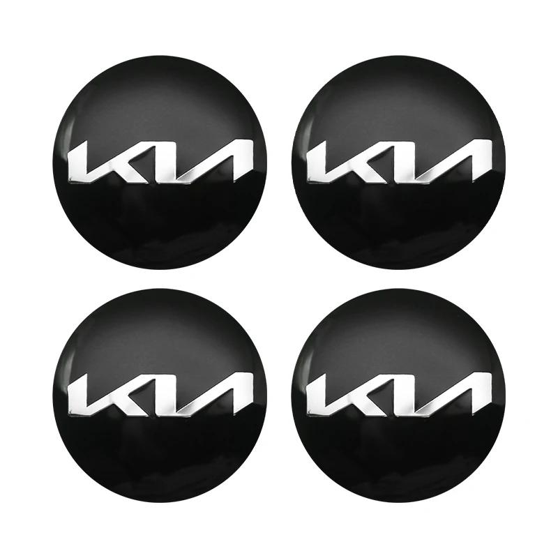 

4pcs 3D 56mm Car emblem Wheel hub Center Cap Badge covers sticker Decals Styling accessories For KIA EV6 Sorento Niro Stinger
