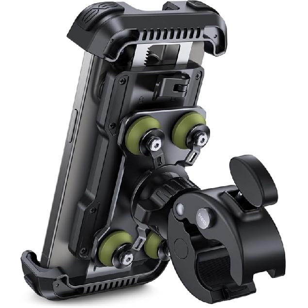 Lamicall Motorcycle Phone Mount Holder - [Dual Vibration Dampener] [Upgrade Handlebar Clip] Motorcycle Cell Phone Holder, Bike Phone Mount, Fit