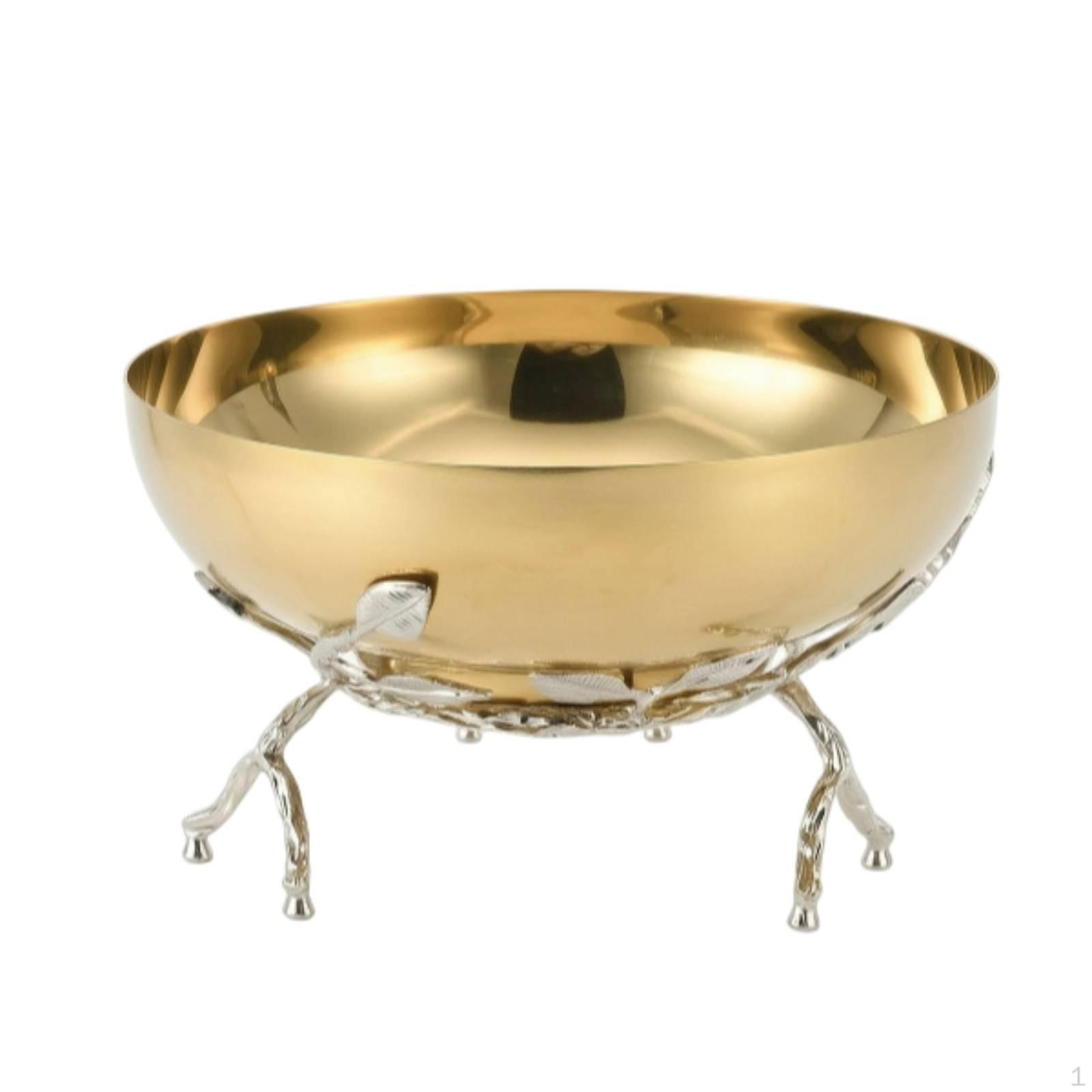 Decorative Bowl with Branch Stand Toned Polished Centerpiece for Tabletop, Coffee S