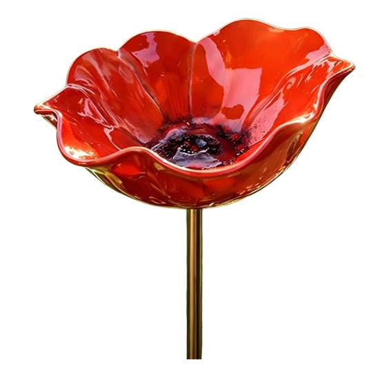 

Металлический Садовый Колышек Цветок, Безопасный для Опылителей, Поилка для Воды, Уличная Птичья Ванна с Колышком, Станция Поения Пчел для Сада, Газона, Двора, Декор 1pc красный