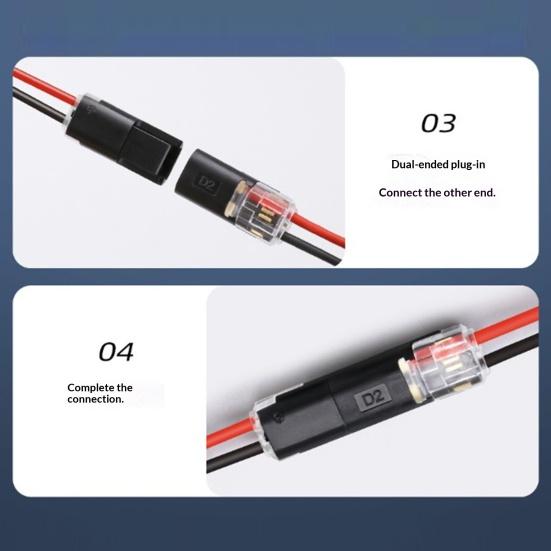 10/20/30/50Pcs Wire Plug-in Connector with Locking Buckle Low Voltage Wire Quick Connector Quick-Clip Fasteners Multi-Purpose Snap-On Blocks