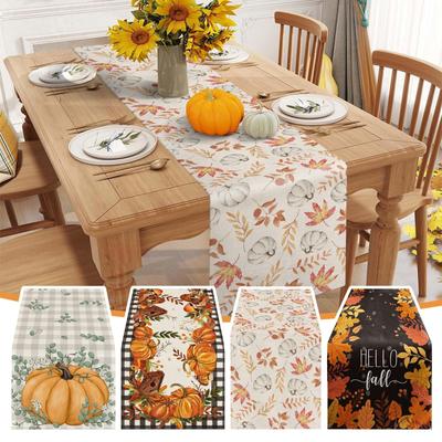 Linen Printed Insulation Mat For Home Dining Table Decoration Table Runners