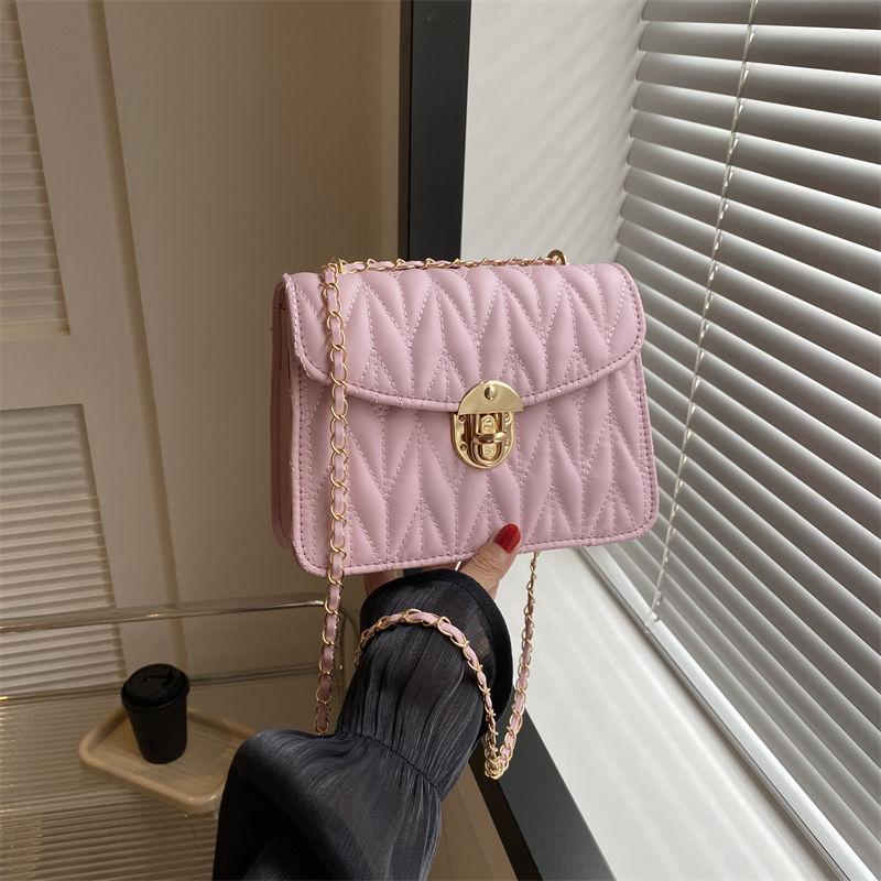 Rhombus Chain Small Bag Women's 2025 New Trendy Niche Design Shoulder Messenger Bag High-end Explosive Small Square Bag