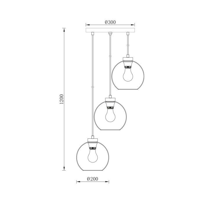 Suspension décorative - BV - BV01-00051 - Verre fumé - 3xE27 - 23W - Design contemporain