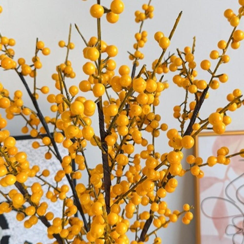 1PCS Holly Little Fruit Artificial Plants Red Berries Berry Bouquet Fake Flowers  New Year