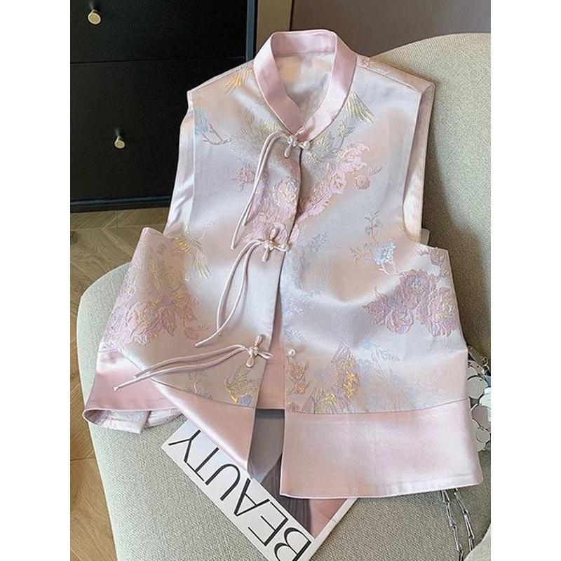 Vest ancient rhyme thin fashion top casual fashion temperament shirt