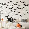 Festive Holiday Wall Accents 3D Bats Decor, Halloween Black Bat Stickers, Waterproof Decorative for Home Scary Plastic DIY Room Decal Indoor