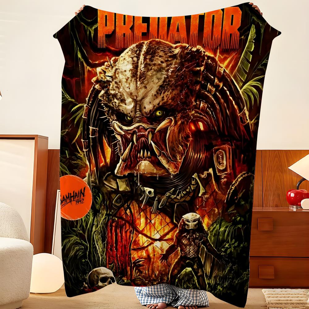 Movie P-Predator Throw Flannel Throw Blanket, Lightweight Cozy, Durable Washable cute Cool