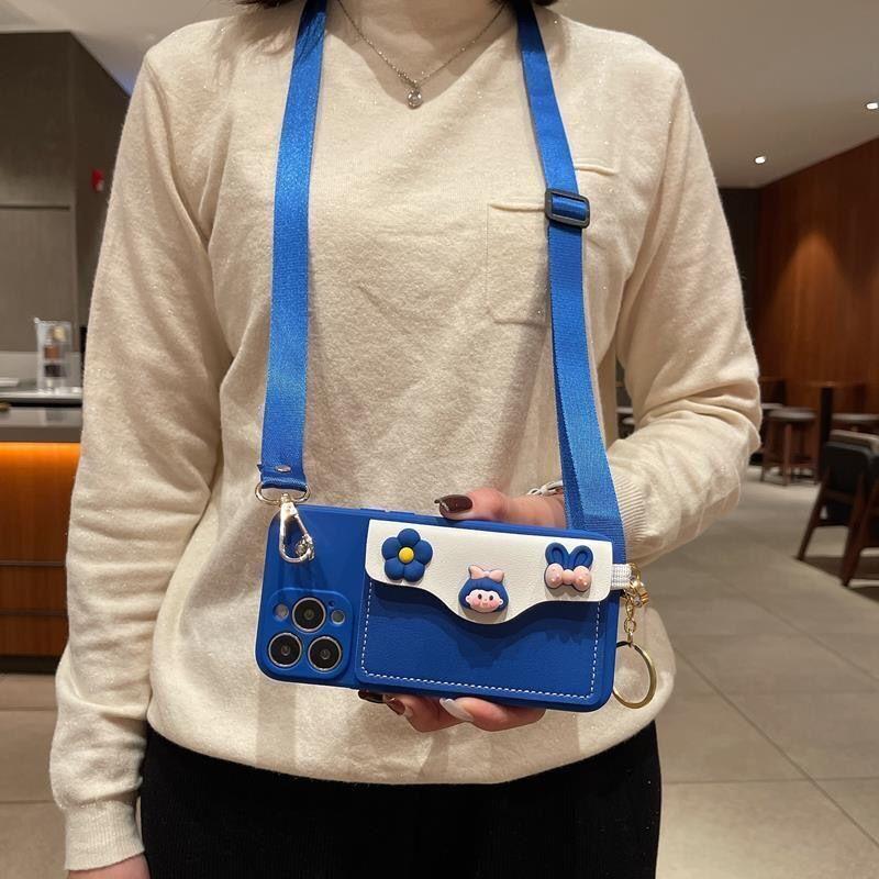 Kreslená peněženka iPhone 13 Promax Apple 11 Pouzdro na telefon 12P Crossbody XSmax Roztomilé X Měkké pouzdro 8plus