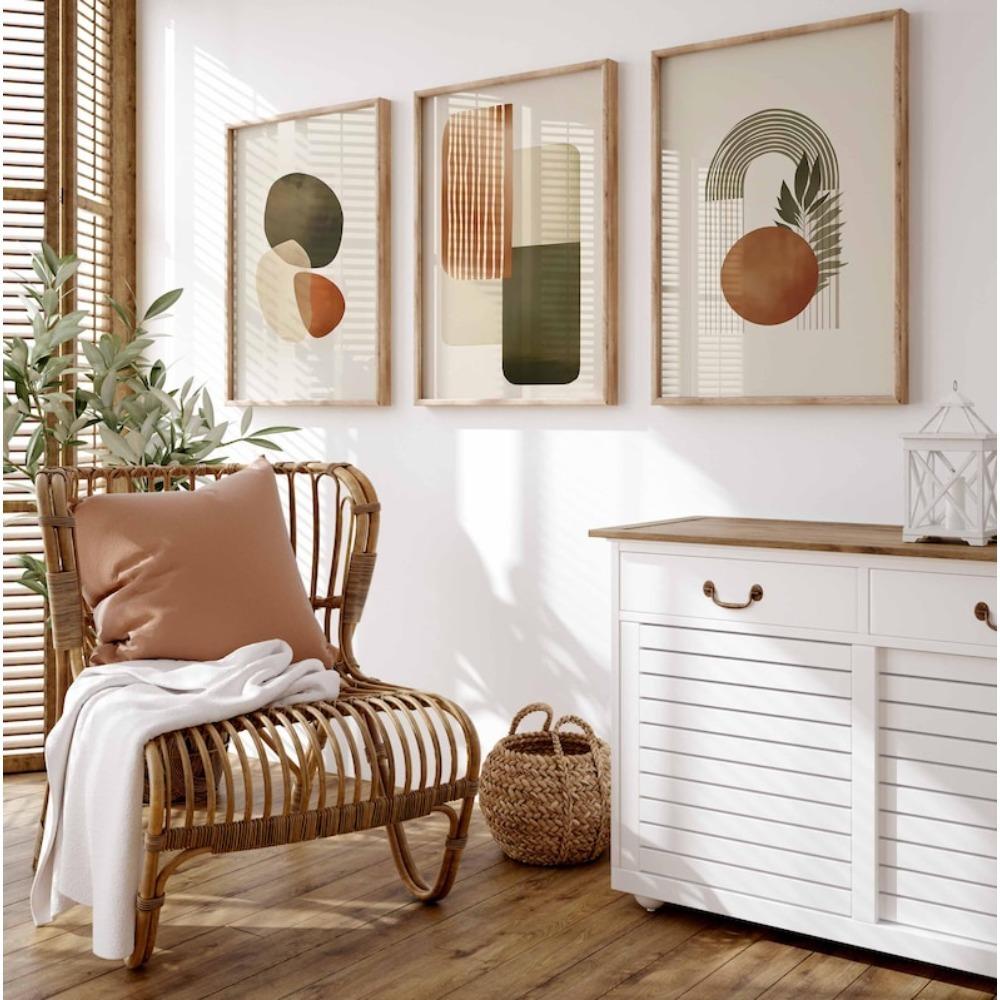 Boho Abstract Art Prints Set of 3 Printable Minimalist Abstract Neutral Prints Modern Wall Decor Bauhaus Poster Gallery Prints