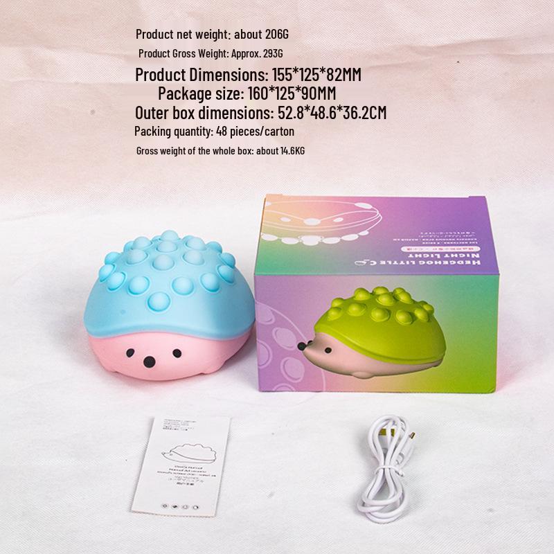 Little Hedgehog Rechargeable Color-Changing Silicone Night Light