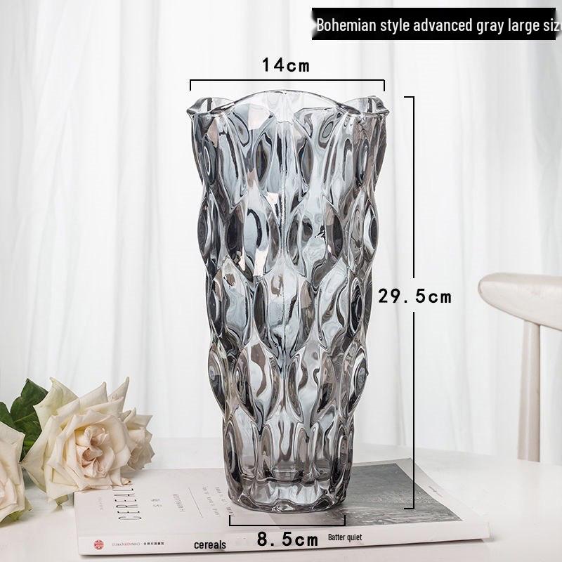 Bohemian Modern Clear Glass Vase for Home Decoration and Hydroponic Flower Arrangements in Living Room
