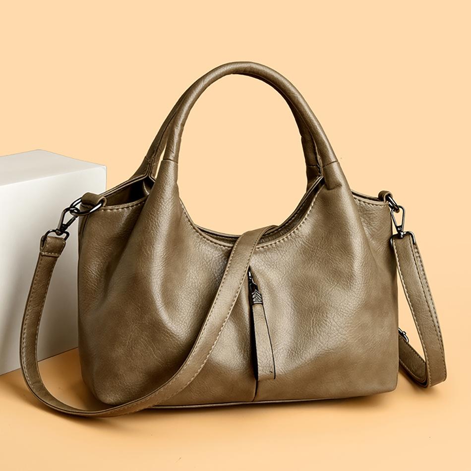 

Fashionable and Casual Large-capacity Women s Bag, Simple Soft Leather Crossbody Single-shoulder Handbag
