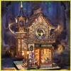 Diy Wooden Time Magic Club Cottage Dollhouse Miniature Model Kits With Warm Lights 3D Puzzle Handmade For Friends Birthday Gifts