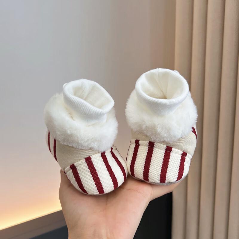 

Soft Sole Velvet-Lined Baby Shoes, Non-Slip, for 0-12 Months (Autumn/Winter). M: Inner Length 12cm for 6-12 Months