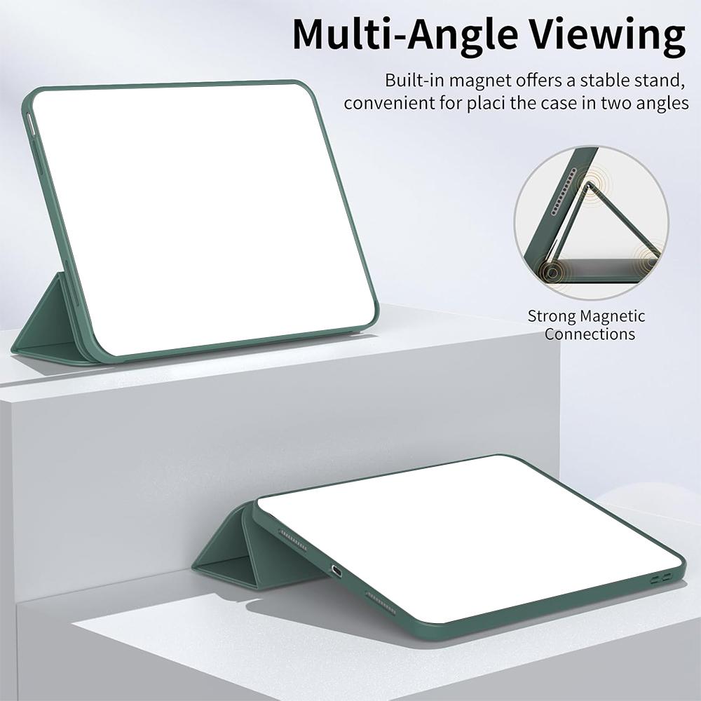 Case for iPad 5th 6th 7th 8th 9th 10th 11th 12th Gen Air 1 2 3 4 5 6 7 Mini 6 7 Trifold Stand Smart Cover and Soft TPU Back